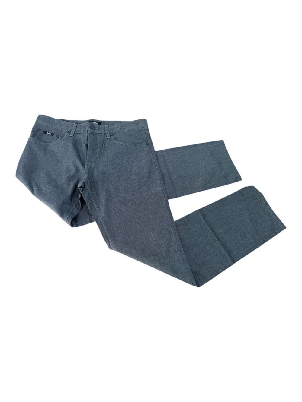 Hugo Boss Pants Chinos Grey Straight 32x32 Maine Regular Fit Stretch Greige Hole